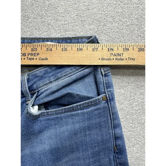 Wrangler Jeans Womens 18 Long Blue High Rise True Straight Stretch Denim Zip Fly